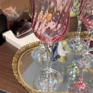 Multi Colored Tall Wine Glasse "Set of 8"